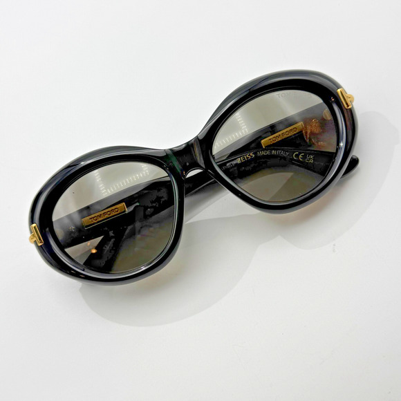 Tom Ford Sunglasses Icon TF1328 01A Black Oval Frame Gray Lens 55-18-140 main image 16